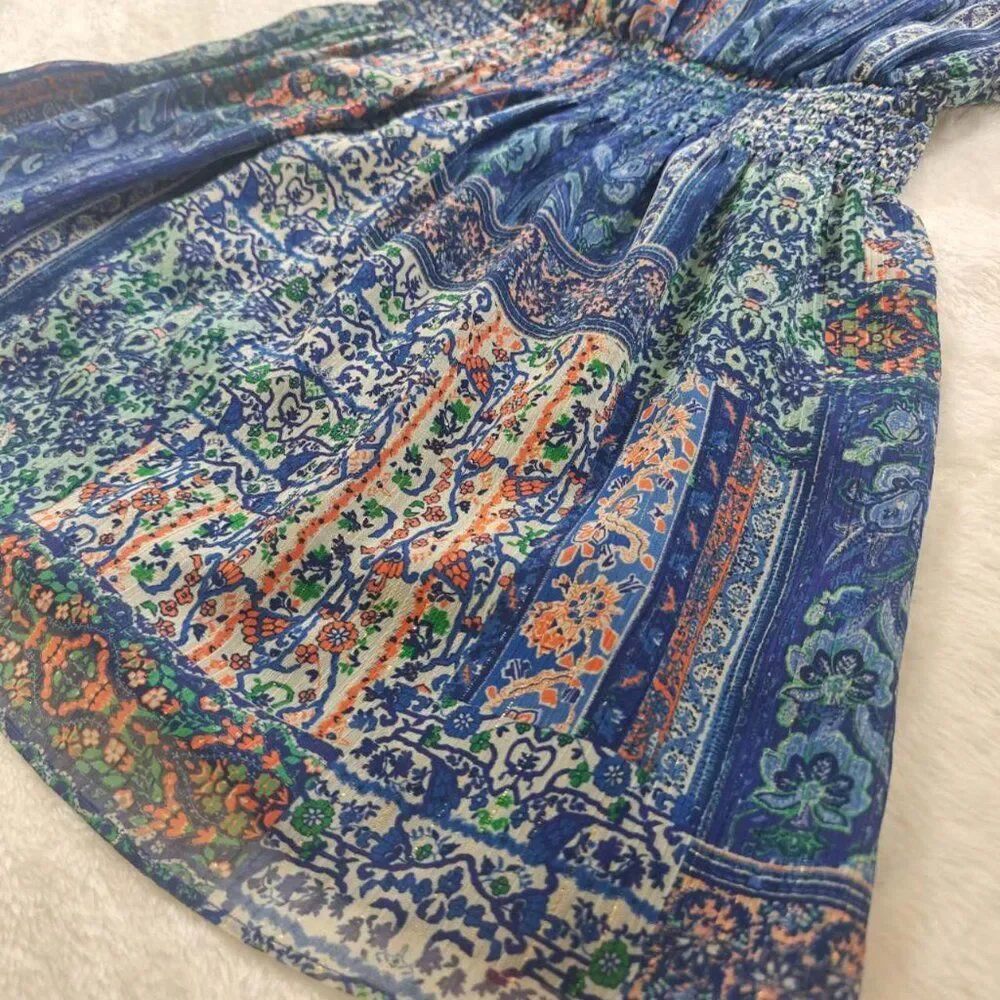 NWT Ramy Brook Patchwork Printed Paris Dress party graduation sundress - Picture 6 of 7